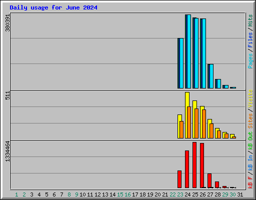 Daily usage for June 2024