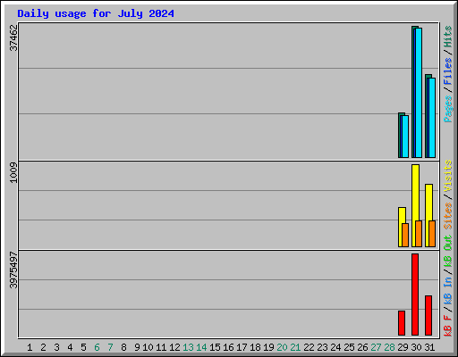 Daily usage for July 2024