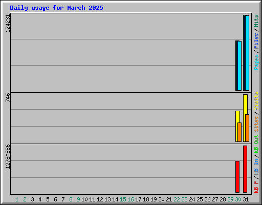 Daily usage for March 2025