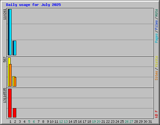 Daily usage for July 2025