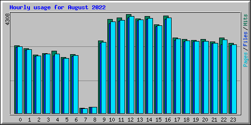 Hourly usage for August 2022