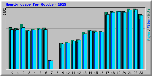 Hourly usage for October 2025